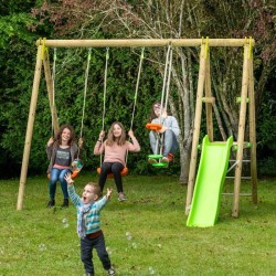 Station de jeux bois 2,30 m Topwood TUTTI - 6 enfants