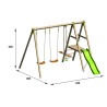 Station de jeux bois 2,30 m Topwood TUTTI - 6 enfants