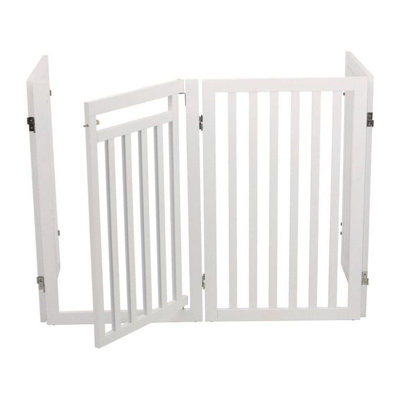 TRIXIE Barriere avec porte ajustable- (60-160cm) x 81 cm - Blanc - Pou TRIXIE Barriere avec porte ajustable- (60-160cm) x 81 cm - Blanc - Pou