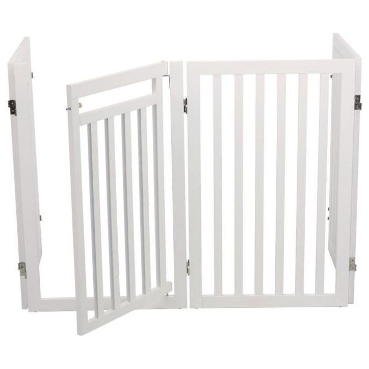 TRIXIE Barriere avec porte ajustable- (60-160cm) x 81 cm - Blanc - Pour chien TRIXIE Barriere avec porte ajustable- (60-160cm) x 81 cm - Blanc - Pour chien