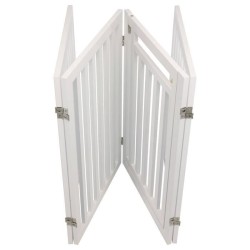 TRIXIE Barriere avec porte ajustable- (60-160cm) x 81 cm - Blanc - Pou