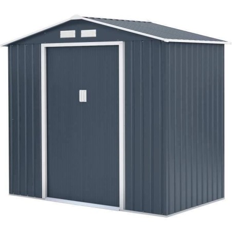 Abri de jardin en métal 2,71 m² - 213 x 127 x 195 cm - PLUTON - Kit