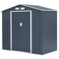 Abri de jardin en métal 2,71 m² - 213 x 127 x 195 cm - PLUTON - Kit d'ancrage inclus, 2 portes coulissantes - Gris Abri de jardin en métal 2,71 m² - 213 x 127 x 195 cm - PLUTON - Kit d'ancrage inclus, 2 portes coulissantes - Gris