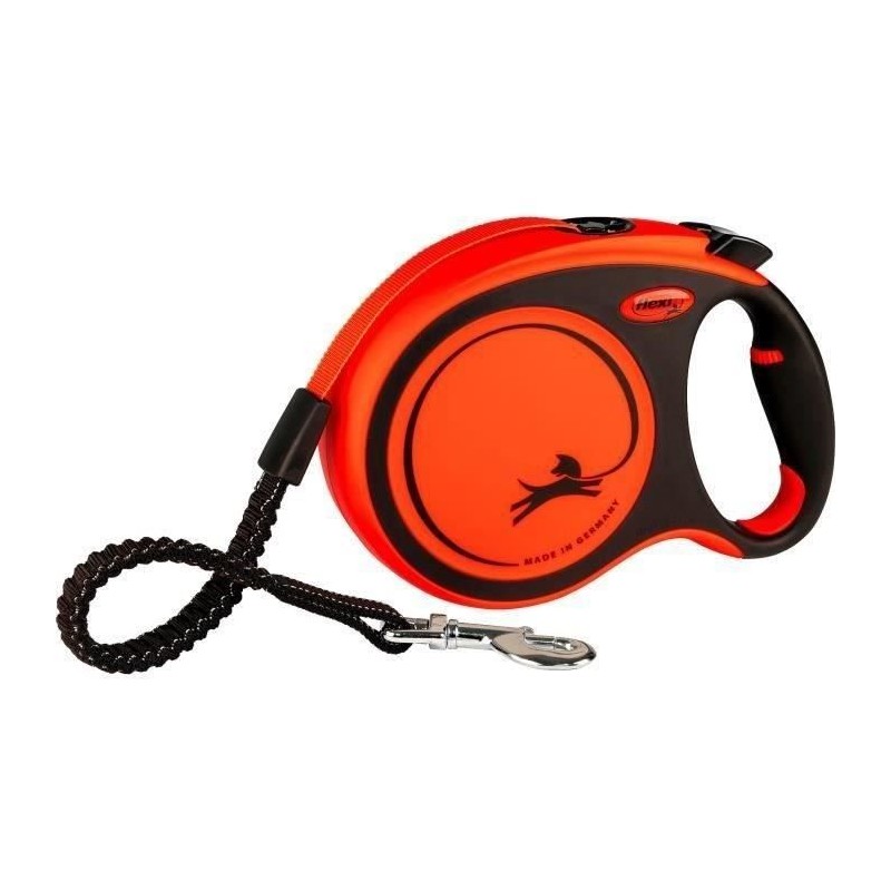 Laisse sangle TRIXIE flexi XTREME - Taille L - 8m - Noir et orange Laisse sangle TRIXIE flexi XTREME - Taille L - 8m - Noir et orange