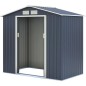 Abri de jardin en métal 2,71 m² - 213 x 127 x 195 cm - PLUTON - Kit d'ancrage inclus, 2 portes coulissantes - Gris Abri de jardin en métal 2,71 m² - 213 x 127 x 195 cm - PLUTON - Kit d'ancrage inclus, 2 portes coulissantes - Gris
