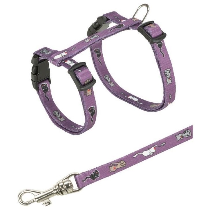 Harnais pour chatons - Nylon - 21-34 cm - Réglable - Diverses couleurs - Clips de fermeture