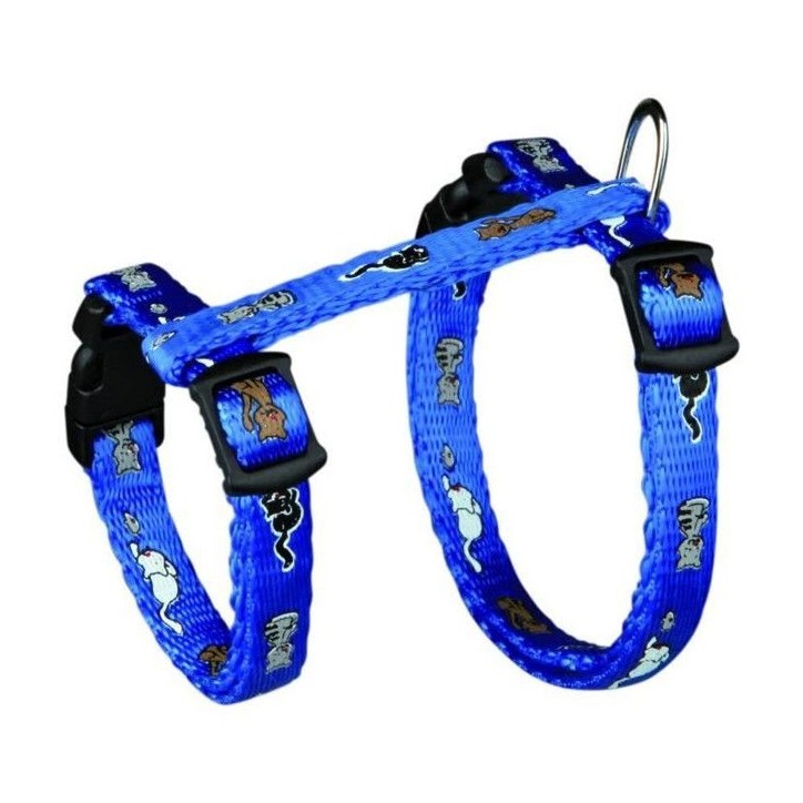 Harnais pour chatons - Nylon - 21-34 cm - Réglable - Diverses couleurs - Clips de fermeture