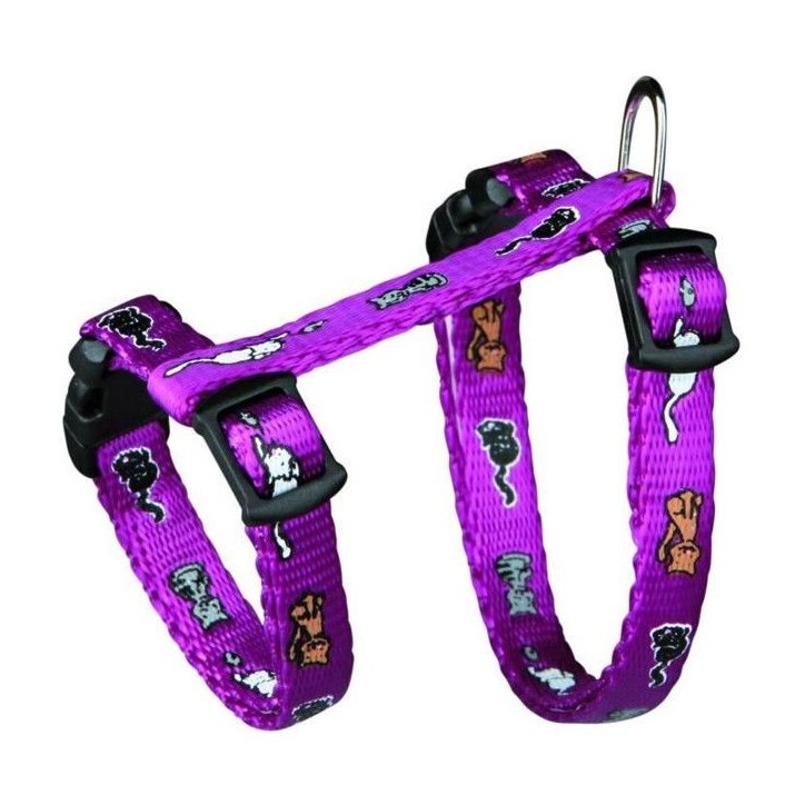 Harnais pour chatons - Nylon - 21-34 cm - Réglable - Diverses couleurs - Clips de fermeture