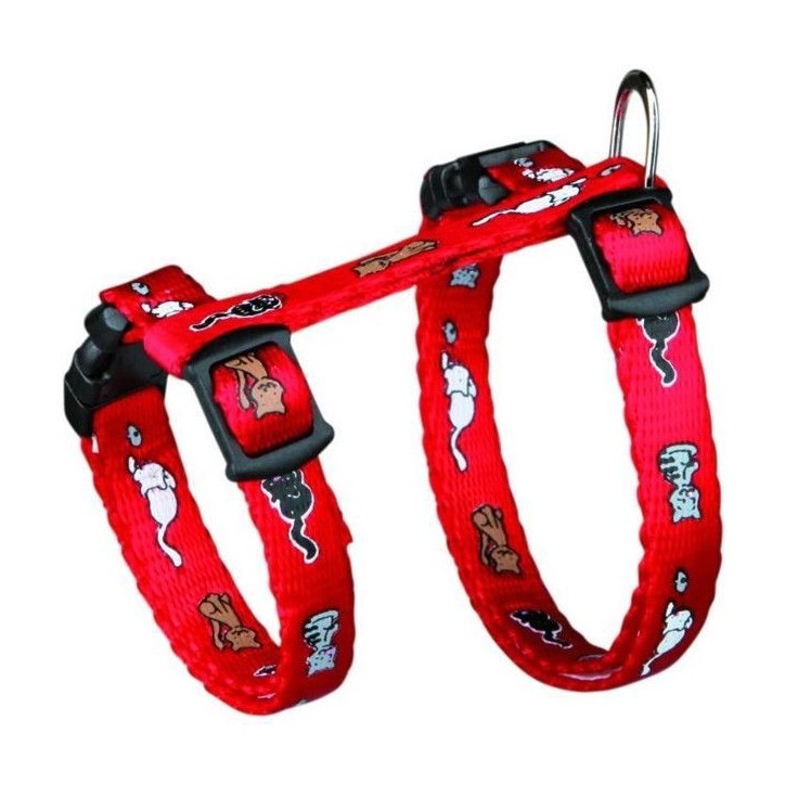 Harnais pour chatons - Nylon - 21-34 cm - Réglable - Diverses couleurs - Clips de fermeture