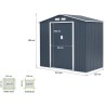 Abri de jardin en métal 2,71 m² - 213 x 127 x 195 cm - PLUTON - Kit