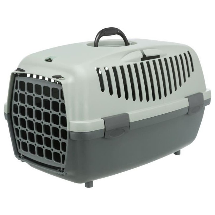 TRIXIE Box de transport Capri 3 - S - 40 x 38 x 61 cm - Anthracite, gris et vert - Pour chien