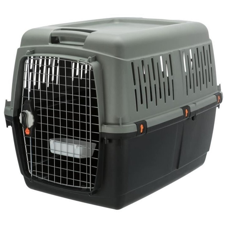 Box de transport TRIXIE Giona 5 - Recyclé - M: 60 × 61 × 81 cm - Anthracite et gris-vert