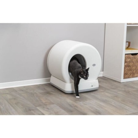 TRIXIE Bac a litiere automatique - Auto-nettoyant - Plastique - 53 × 55,5 × 52 cm - Blanc