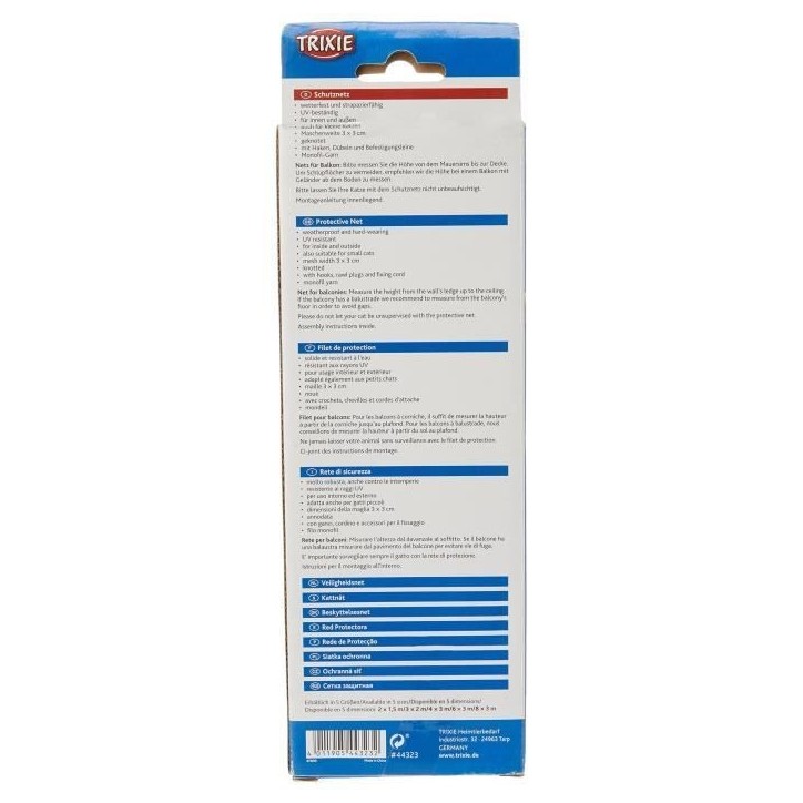 TRIXIE Filet de protection pour chat 4 × 3 m