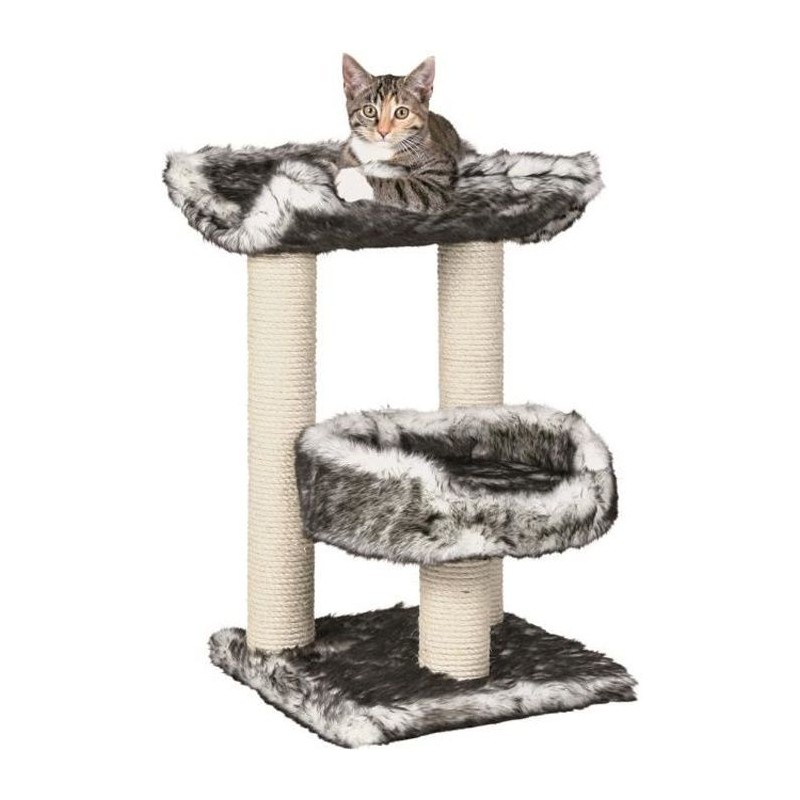 TRIXIE Arbre a chat ISABA - 62 cm - Noir/Blanc - Peluche et sisal natu TRIXIE Arbre a chat ISABA - 62 cm - Noir/Blanc - Peluche et sisal natu