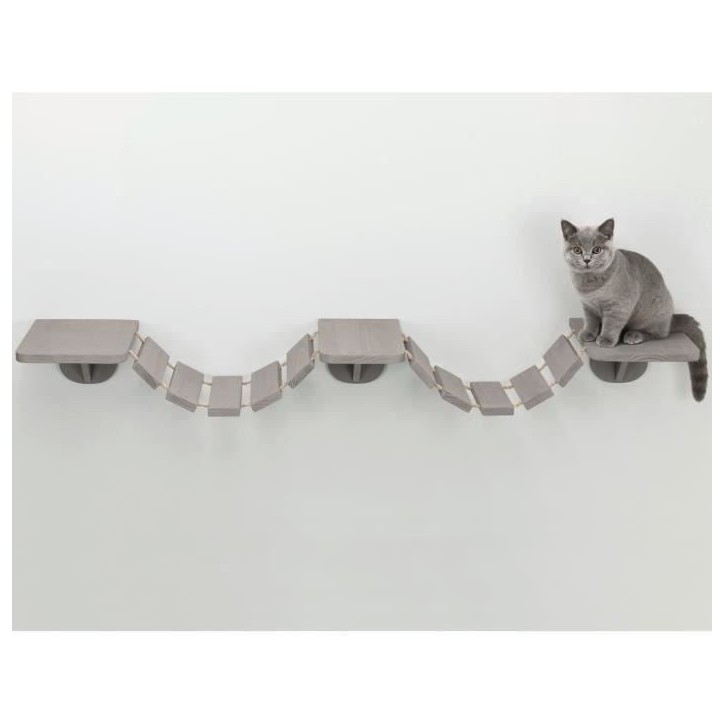 Échelle d'escalade murale pour chats TRIXIE - 150x30 cm - Taupe en bois massif et sisal