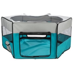 Enclos avec filet/base - TRIXIE - ø 150 × 65 cm - Turquoise / Gris c
