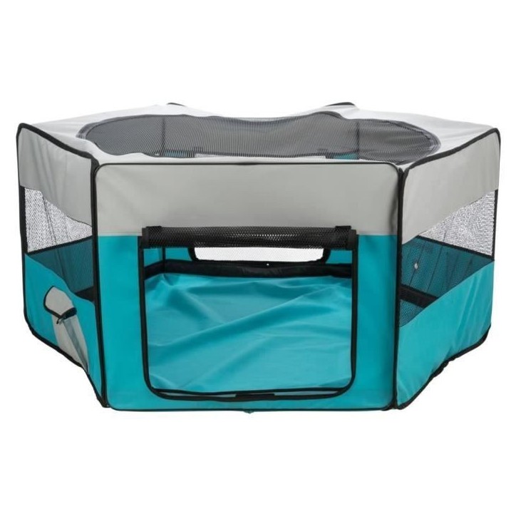 Enclos avec filet/base - TRIXIE - ø 150 × 65 cm - Turquoise / Gris clair