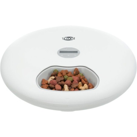 Distributeur automatique de nourriture TRIXIE TX5+1 - 6 × 0,18L - ø 32 × 8 cm - Blanc