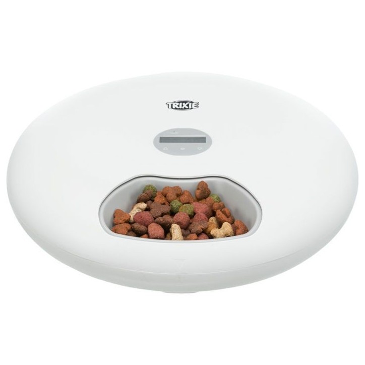 Distributeur automatique de nourriture TRIXIE TX5+1 - 6 × 0,18L - ø 32 × 8 cm - Blanc