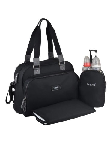 Baby on board- sac a langer - sac urban classic black - 2 compartiments a large ouverture zippée - 7 poches - sac repas - tapis