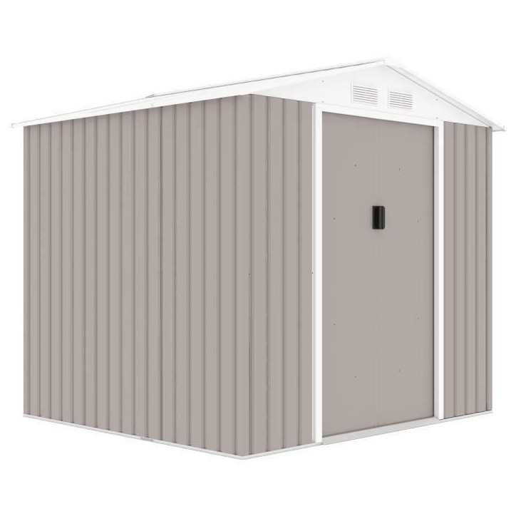 Abri de jardin en métal 4,07 m² - 213 x 191 x 195 cm - MARS -Kit d'ancrage inclus, 2 portes coulissantes - Taupe Abri de jardin en métal 4,07 m² - 213 x 191 x 195 cm - MARS -Kit d'ancrage inclus, 2 portes coulissantes - Taupe