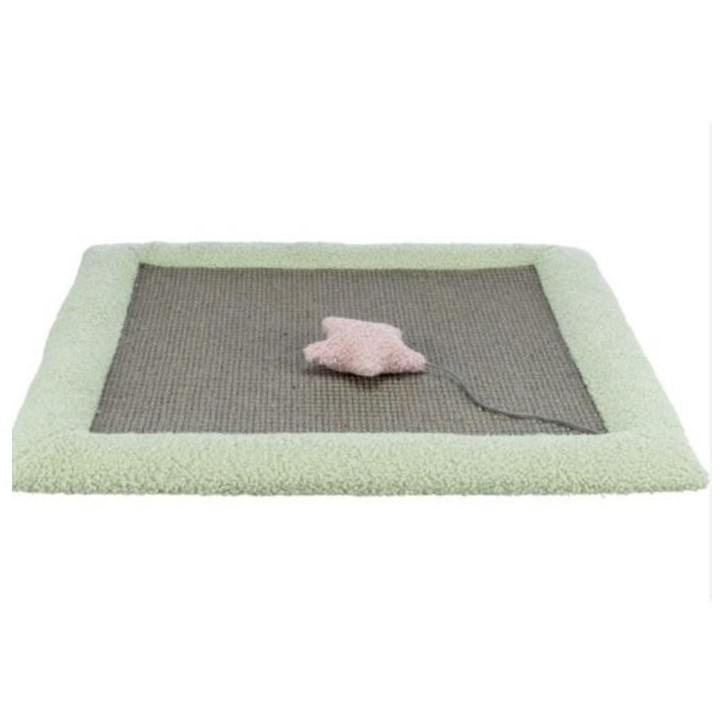 Junior matelas griffoir - TRIXIE - 47 x 47 cm - Gris / Menthe
