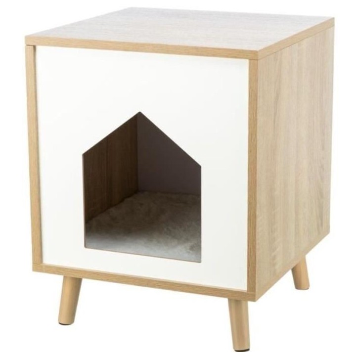 Abri - TRIXIE - Isa - Aspect bois - 40 x 50 x 40 cm - Brun clair / Blanc