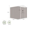 Abri de jardin en métal 4,07 m² - 213 x 191 x 195 cm - MARS -Kit d'a