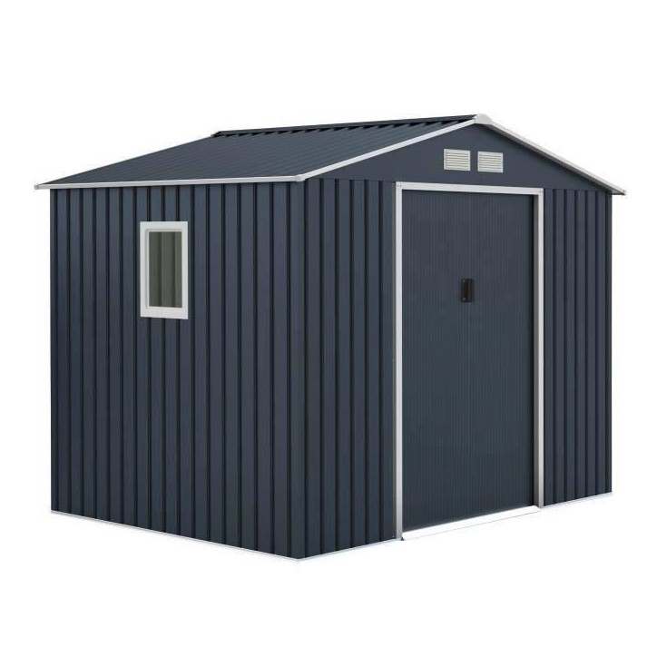 Abri de jardin en métal 5,29 m² - 277 x 191 x 202 cm - VENUS Kit d'ancrage inclus, 2 portes coulissantes, 1 fenetre latérale Abri de jardin en métal 5,29 m² - 277 x 191 x 202 cm - VENUS Kit d'ancrage inclus, 2 portes coulissantes, 1 fenetre latérale