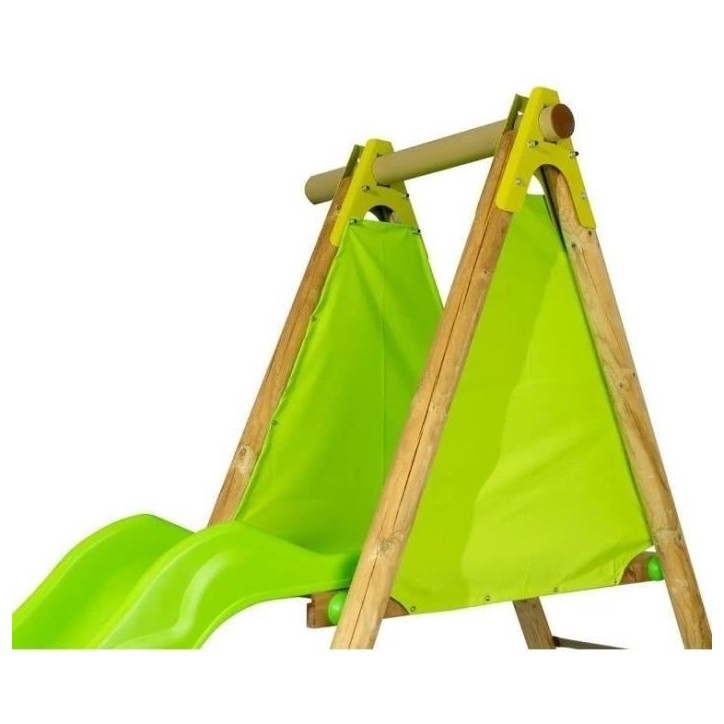 Station de jeux bois poutre métal 2,30 m Techwood ARROBA - 4 enfants