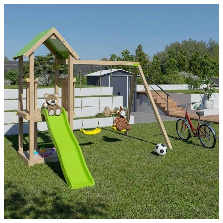 Aire de jeux en bois EASY XPERIENCE TRIGANO - 6 enfants