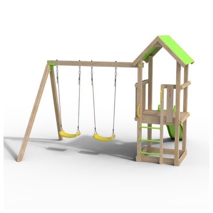 Aire de jeux en bois EASY XPERIENCE TRIGANO - 6 enfants