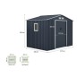 Abri de jardin en métal 5,29 m² - 277 x 191 x 202 cm - VENUS Kit d'ancrage inclus, 2 portes coulissantes, 1 fenetre latérale Abri de jardin en métal 5,29 m² - 277 x 191 x 202 cm - VENUS Kit d'ancrage inclus, 2 portes coulissantes, 1 fenetre latérale