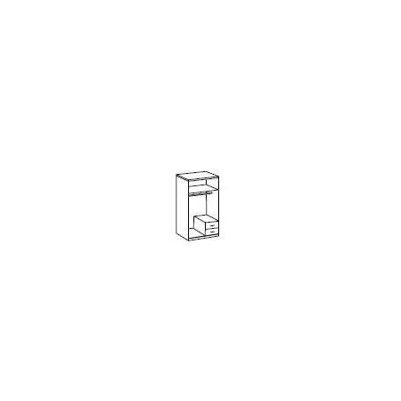 Armoire 2 portes battantes + miroir - Blanc brillant - L 91 x P 56 x H 199 cm - TRIO