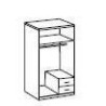 Armoire 2 portes battantes + miroir - Blanc brillant - L 91 x P 56 x H