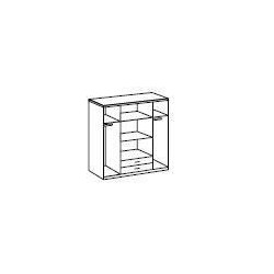 Armoire 4 portes battantes + miroirs - Blanc brillant - L180 x P56 x H
