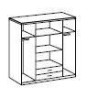 Armoire 4 portes battantes + miroirs - Blanc brillant - L180 x P56 x H