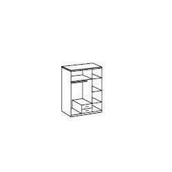 Armoire 3 portes battantes + miroir - Décor blanc brillant - L 135 x