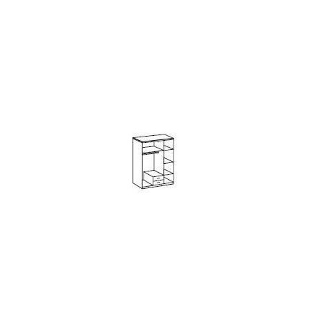 Armoire 3 portes battantes + miroir - Décor blanc brillant - L 135 x P 56 x H 199 cm - TRIO