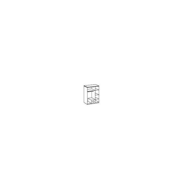Armoire 3 portes battantes + miroir - Décor blanc brillant - L 135 x P 56 x H 199 cm - TRIO