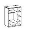 Armoire 3 portes battantes + miroir - Décor blanc brillant - L 135 x