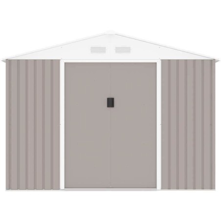 Abri de jardin en métal 	5,29 m² - 277 x 191 x 202 cm - VENUS Kit d'ancrage inclus, 2 portes coulissantes, 1 fenetre latérale