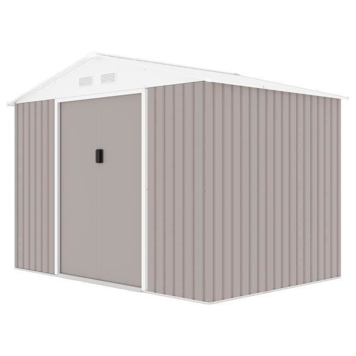 Abri de jardin en métal 5,29 m² - 277 x 191 x 202 cm - VENUS Kit d'ancrage inclus, 2 portes coulissantes, 1 fenetre latérale Abri de jardin en métal 5,29 m² - 277 x 191 x 202 cm - VENUS Kit d'ancrage inclus, 2 portes coulissantes, 1 fenetre latérale