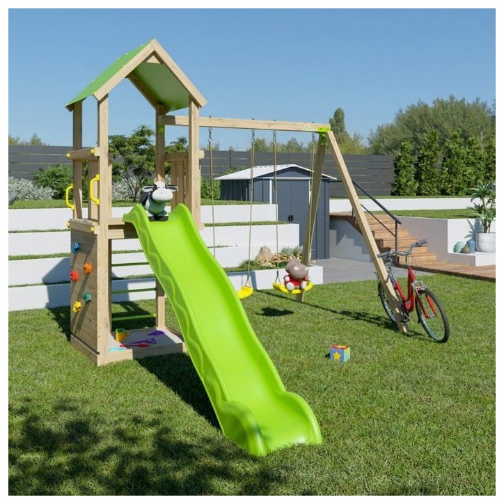 Aire de jeux en bois SMART XPERIENCE TRIGANO - 7 enfants Aire de jeux en bois SMART XPERIENCE TRIGANO - 7 enfants