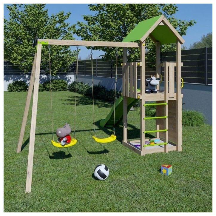 Aire de jeux en bois SMART XPERIENCE TRIGANO - 7 enfants Aire de jeux en bois SMART XPERIENCE TRIGANO - 7 enfants