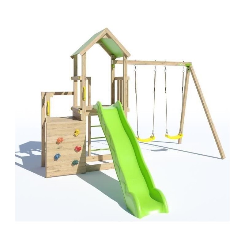 Aire de jeux en bois 2,20 m ULTRA XPERIENCE - TRIGANO JARDIN - Mur d'e Aire de jeux en bois 2,20 m ULTRA XPERIENCE - TRIGANO JARDIN - Mur d'e