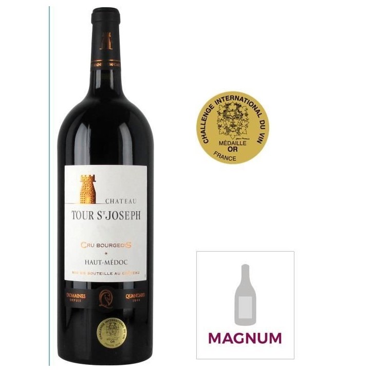 Magnum Château Tour Saint Joseph 2018 Haut-Médoc Cru Bourgeois - Vin rouge de Bordeaux Magnum Château Tour Saint Joseph 2018 Haut-Médoc Cru Bourgeois - Vin rouge de Bordeaux