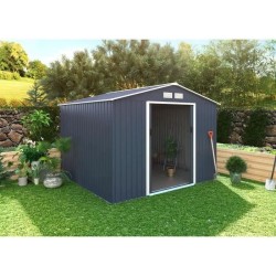 Abri de jardin en métal 7,06 m² - 277 x 255 x 202 cm - MERCURE - Kit
