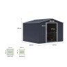 Abri de jardin en métal 7,06 m² - 277 x 255 x 202 cm - MERCURE - Kit